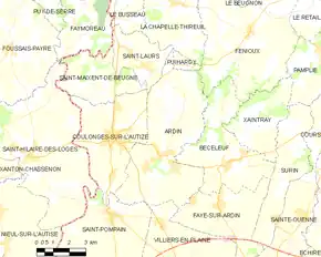 Poziția localității Ardin