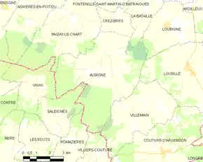 Poziția localității Aubigné