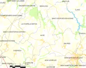 Poziția localității Augé