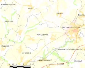 Poziția localității Azay-le-Brûlé