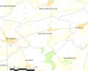Poziția localității Azay-sur-Thouet