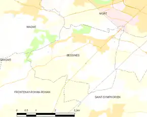 Poziția localității Bessines