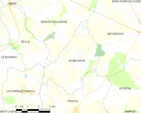 Poziția localității Le Beugnon