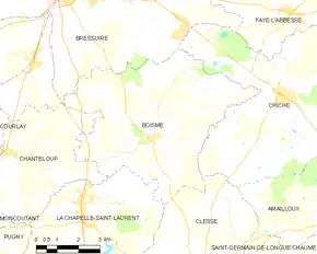 Poziția localității Boismé