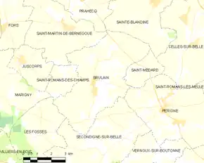 Poziția localității Brûlain