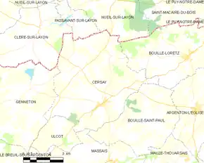 Poziția localității Cersay