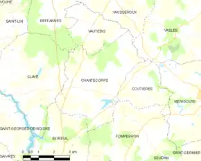 Poziția localității Chantecorps