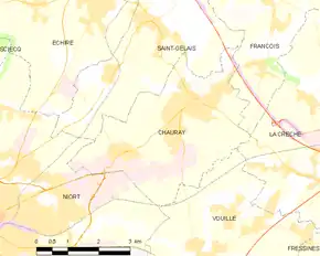 Poziția localității Chauray