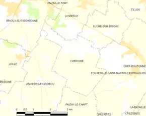 Poziția localității Chérigné