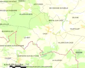 Poziția localității Chizé