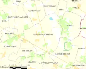 Poziția localității Clussais-la-Pommeraie