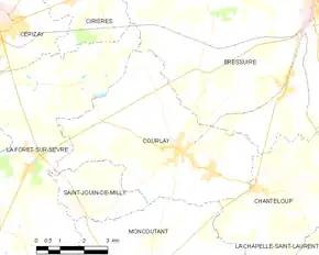 Poziția localității Courlay
