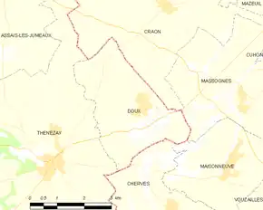 Poziția localității Doux