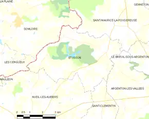 Poziția localității Étusson