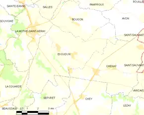 Poziția localității Exoudun