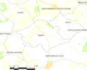 Poziția localității Fénery