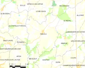 Poziția localității Fenioux