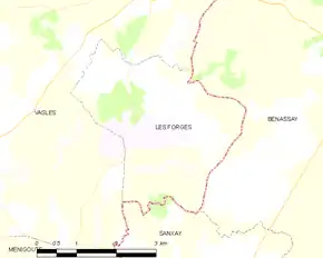 Poziția localității Les Forges