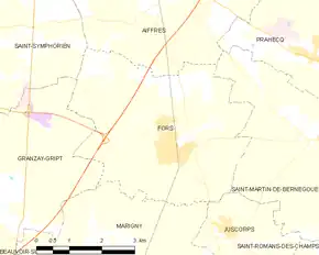 Poziția localității Fors