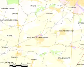 Poziția localității Frontenay Rohan-Rohan