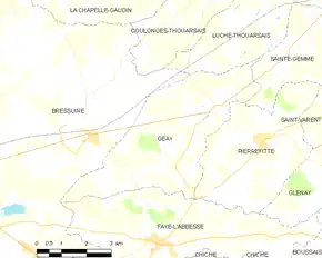 Poziția localității Geay