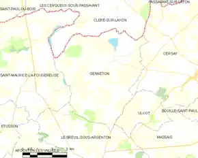 Poziția localității Genneton