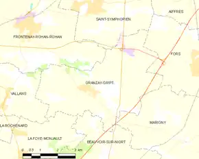 Poziția localității Granzay-Gript