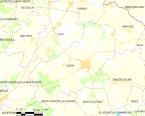 Poziția localității Lezay