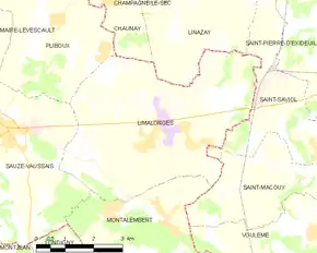 Poziția localității Limalonges