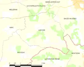 Poziția localității Lorigné