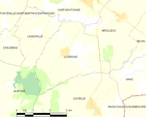 Poziția localității Loubigné