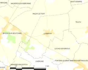 Poziția localității Lusseray