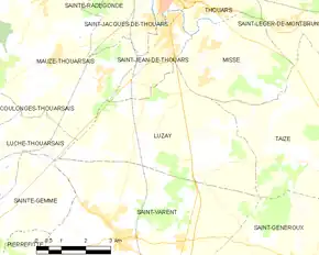 Poziția localității Luzay