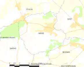 Poziția localității Magné