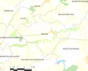 Poziția localității Massais