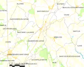 Poziția localității Mazières-en-Gâtine