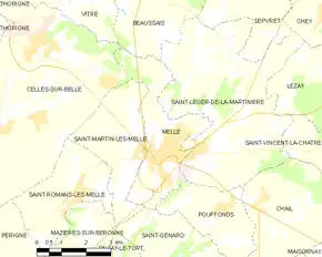 Poziția localității Melle