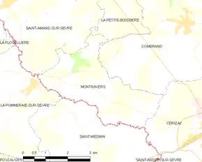 Poziția localității Montravers