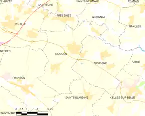 Poziția localității Mougon