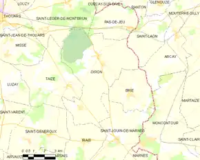 Poziția localității Oiron