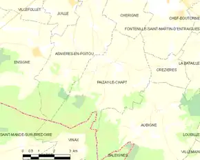 Poziția localității Paizay-le-Chapt