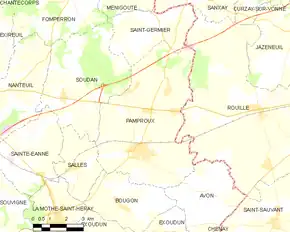 Poziția localității Pamproux