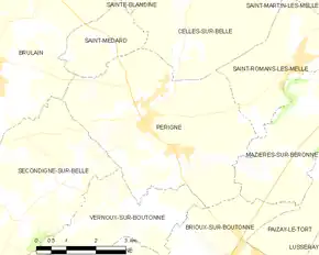 Poziția localității Périgné