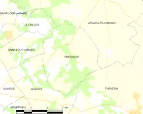Poziția localității Pressigny