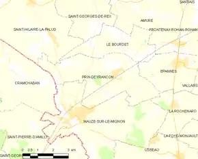 Poziția localității Prin-Deyrançon