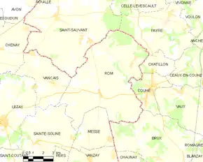 Poziția localității Rom