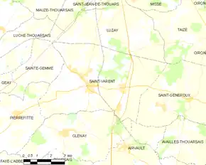 Poziția localității Saint-Varent
