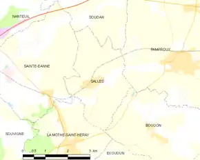 Poziția localității Salles