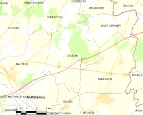 Poziția localității Soudan