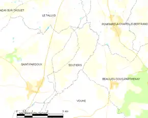 Poziția localității Soutiers